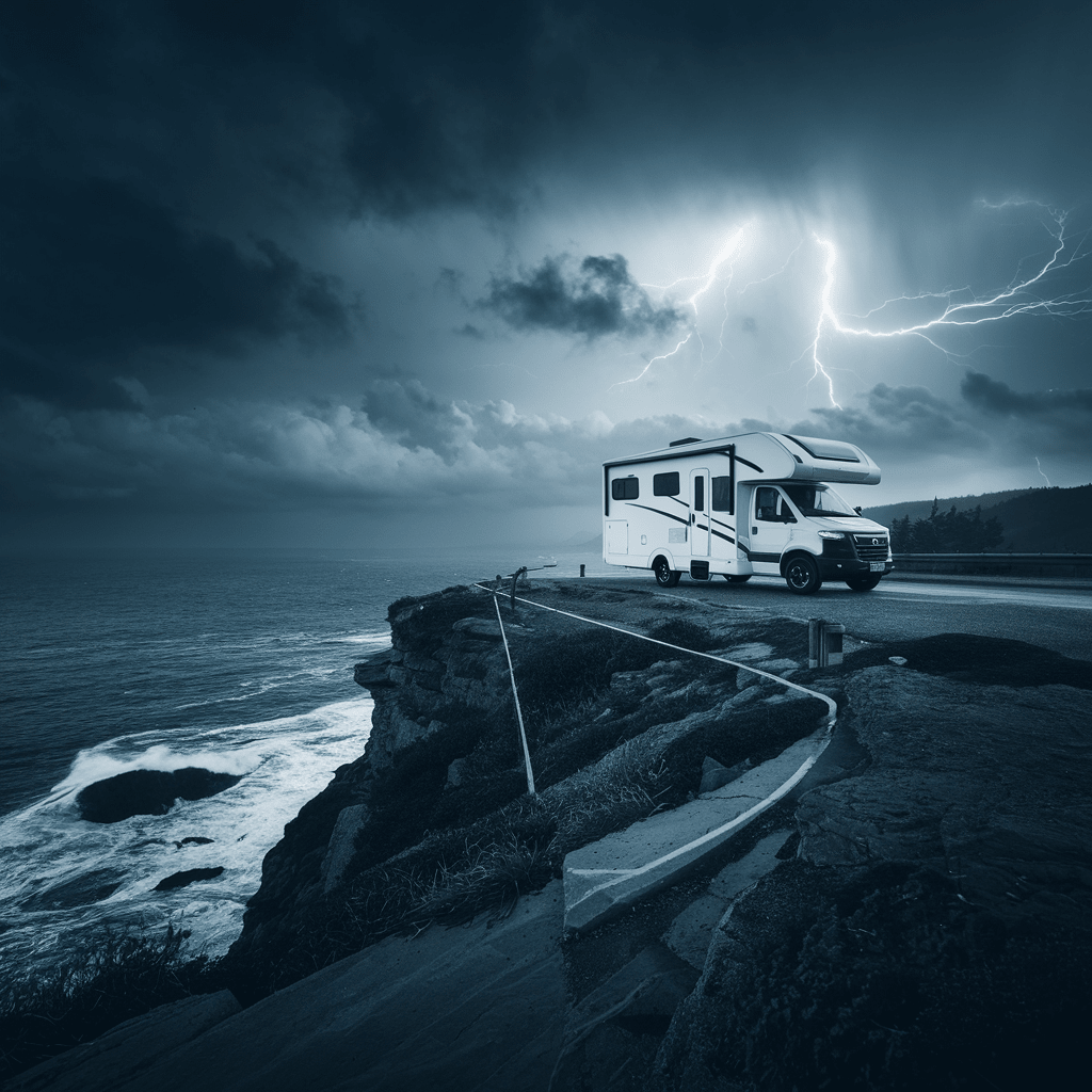 rv in a storm after the Portland mobile RV repair was called