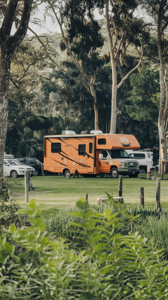 parked rv in a city park